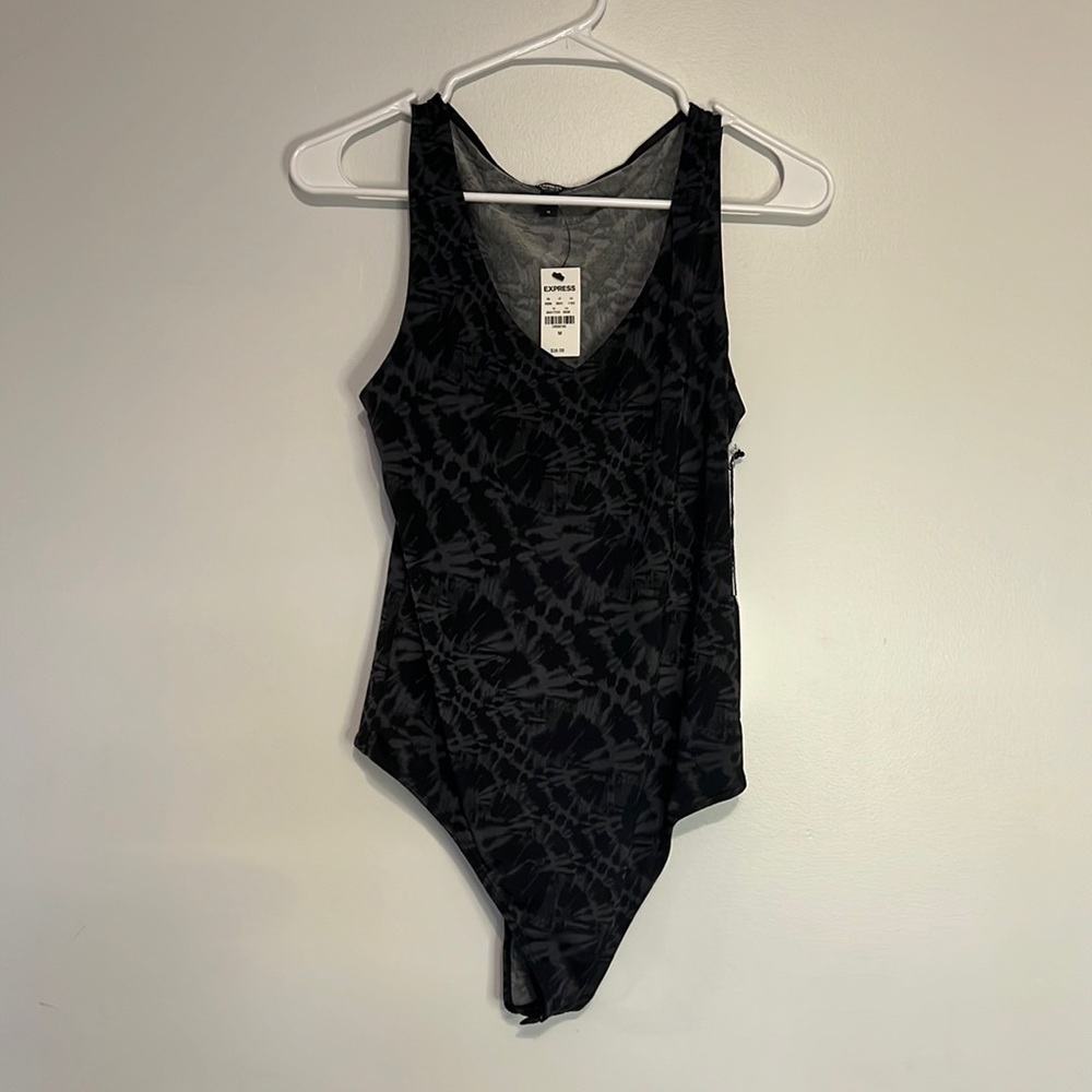 Express Black “Tye-Die” Designed Bodysuit